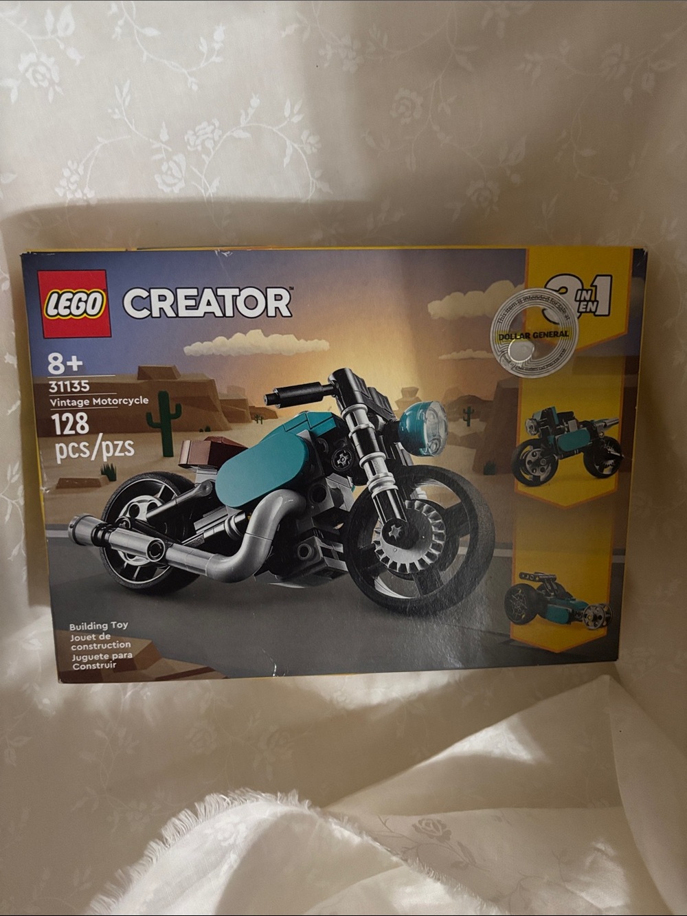 Lego Creator Vintage Motorcycle in Teal and Black